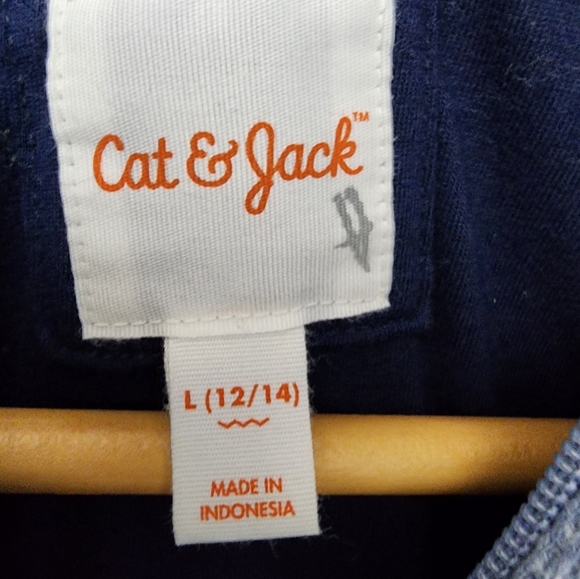 Cat & Jack Blue Ribbed Knit Hoodie Size L - Picture 5 of 6